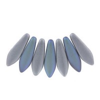 Czech Glass Daggers Perlen 5x16mm Crystal silver rainbow matted 00030-98570